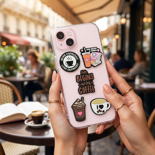 3D naljepnica OEM Coffee za kućište telefona / tableta, set od 5 komada, višebojno