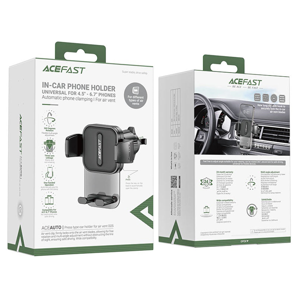 Auto nosač Acefast D25, 4.5inch - 6.7inch, Crni