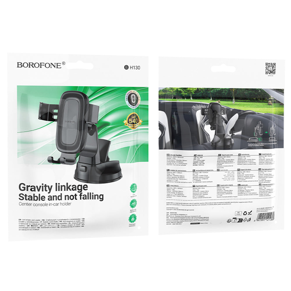 Auto nosač Borofone BH130 Follower Gravity, 6.1inch - 7inch, Crni