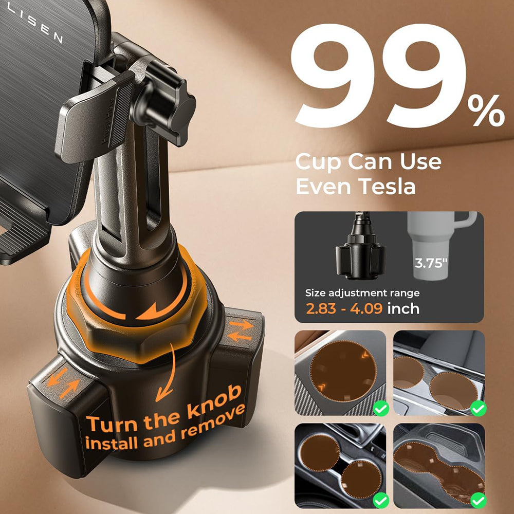 Auto nosač Lisen za telefon, 4.7inch - 7inch, Crni YL0223070048