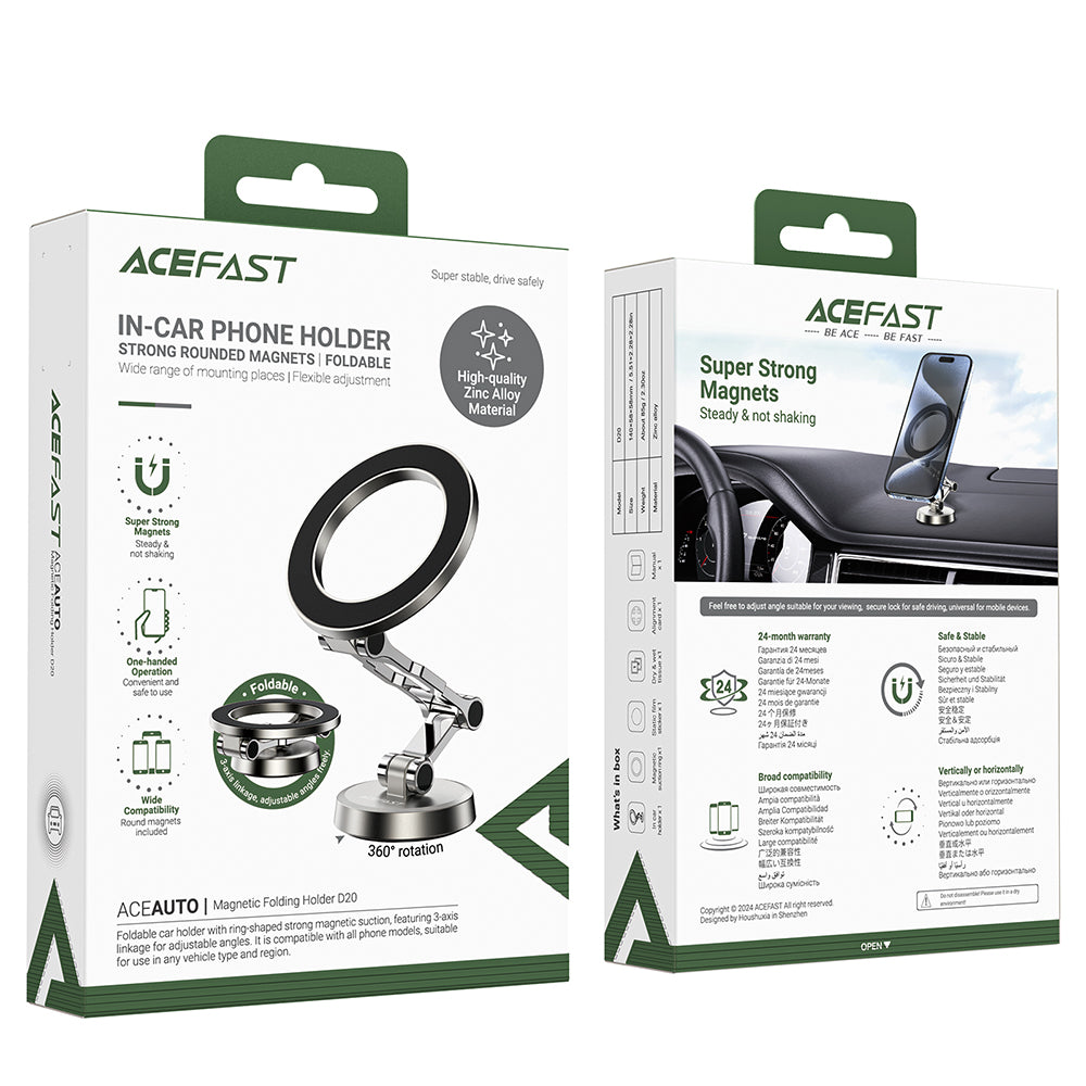 Auto magnetni nosač Acefast D20, Univerzalan, Srebrni