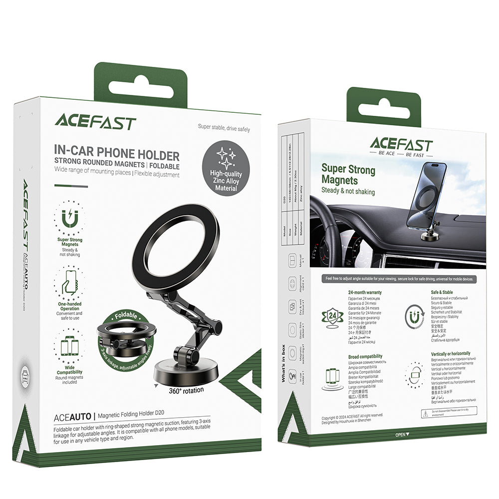 Magnetski auto nosač Acefast D20, Univerzalan, Sivi