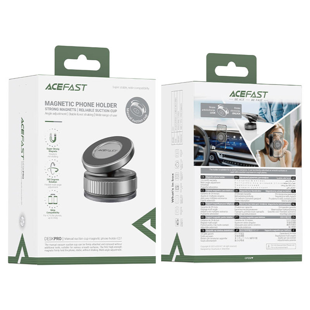 Auto magnetni nosač Acefast E27, Univerzalni, Sivi