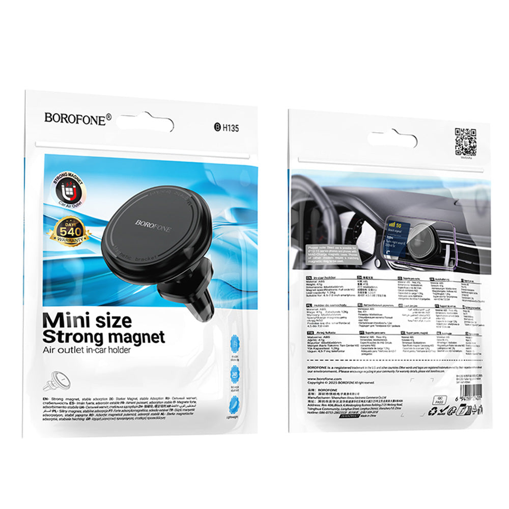 Magnetski auto nosač Borofone BH135 Parker, Univerzalan, Crni