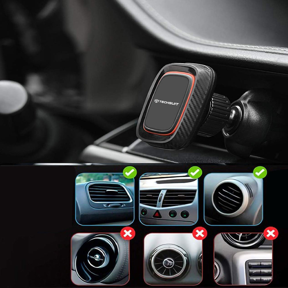 Auto nosač Magnetni Techsuit S4, Univerzalan, Crno Crveni