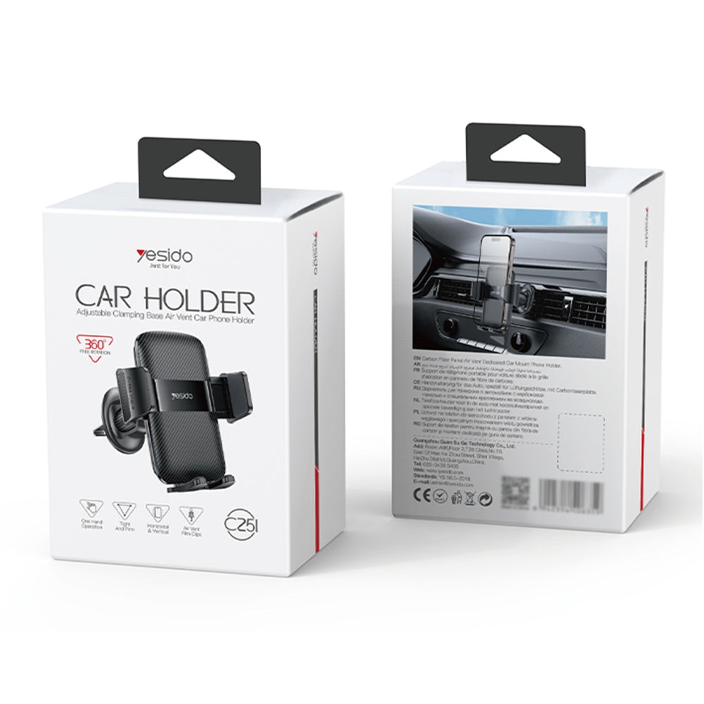 Auto nosač Yesido C251, 4.8inch - 7.2inch, Crni