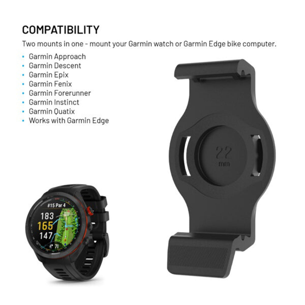 Nosilac za bicikl Fixed za Garmin sat 22mm / Edge računalo, Crni
