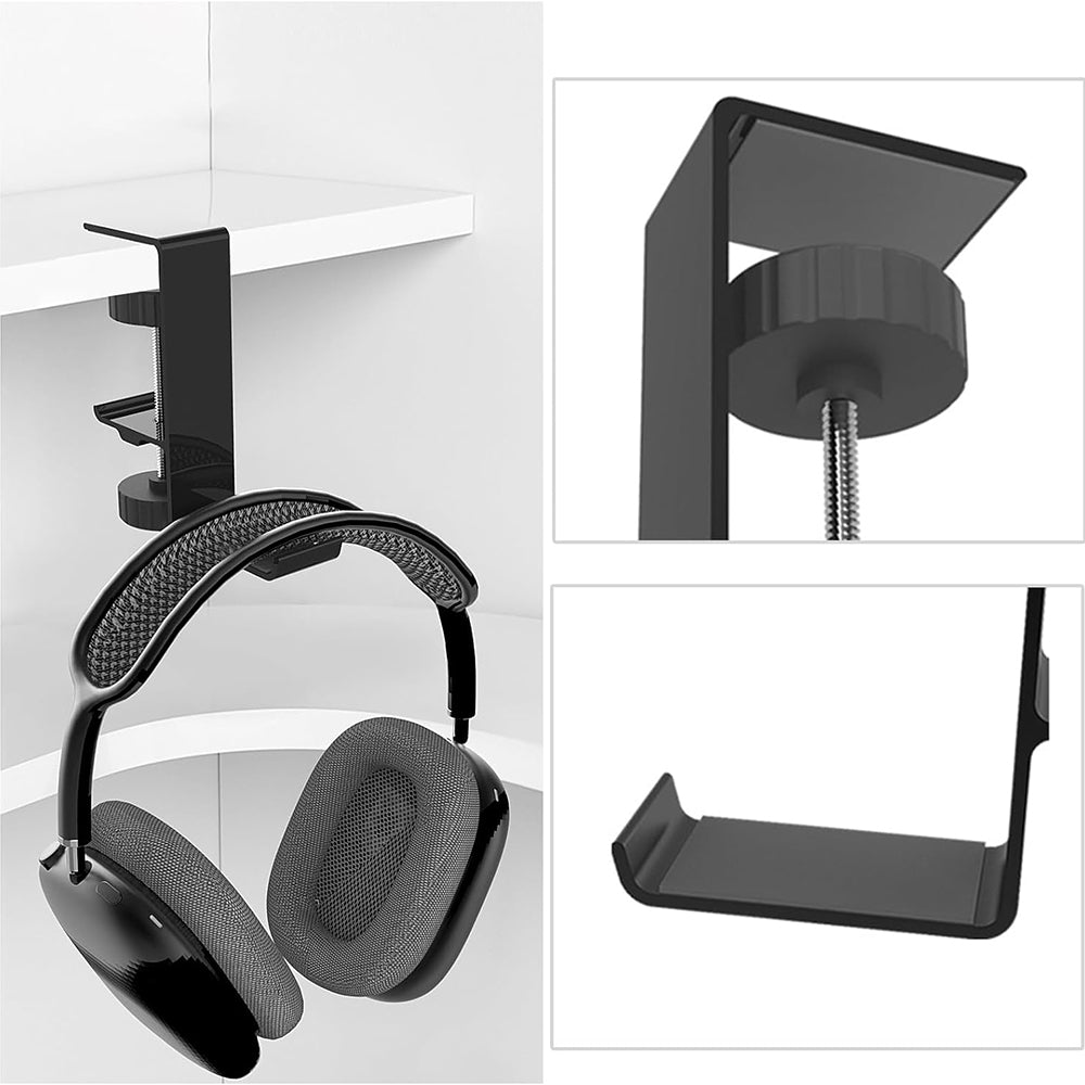 Stalak za stol Techsuit DH2 za slušalice / torbu, crni