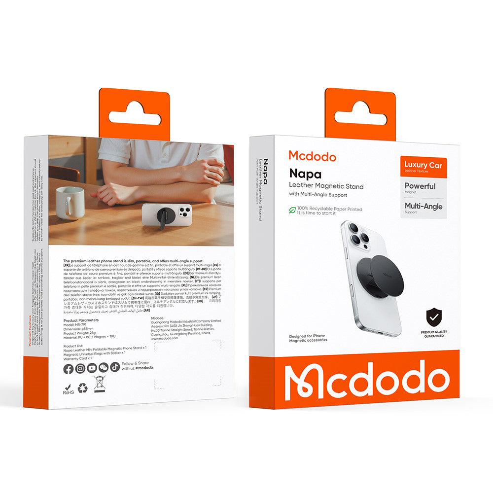 Podrška za prsten McDodo MR-7910, Univerzalna, Crna