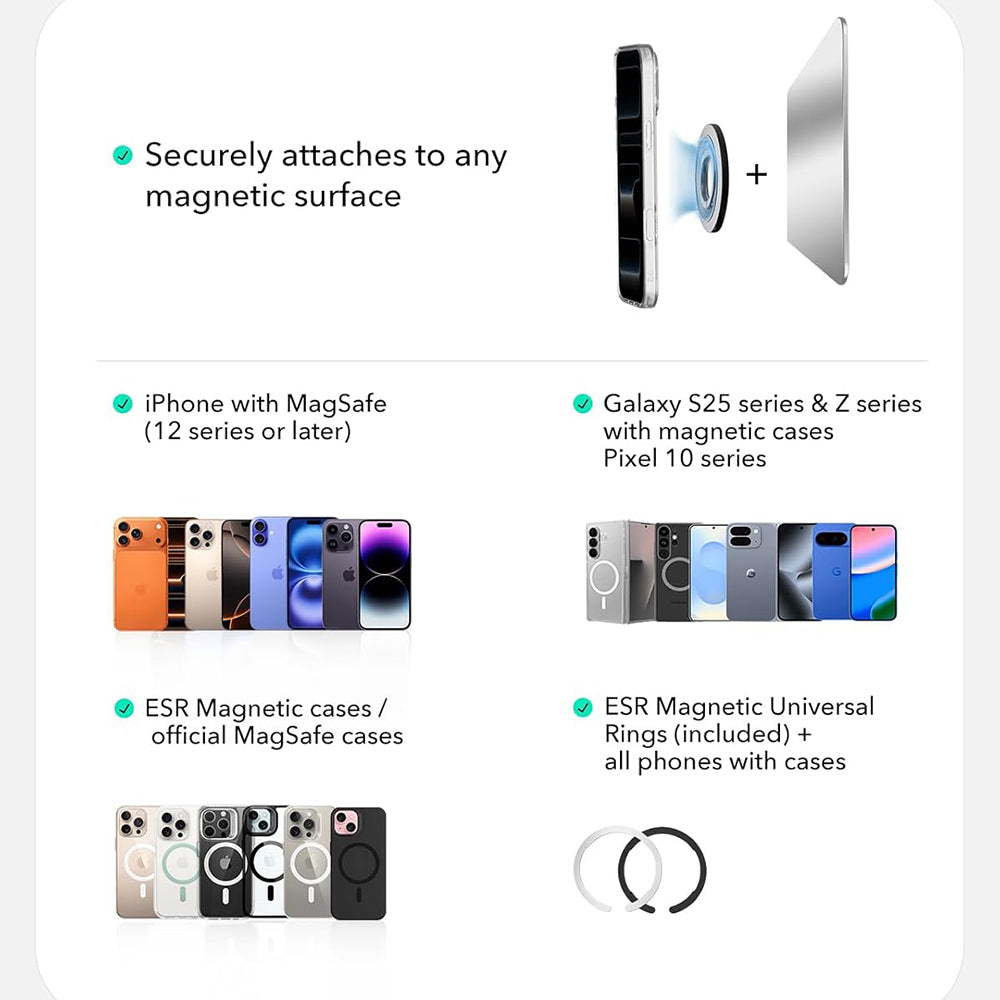 ESR HaloLock prstenasta podloga, univerzalna, crna