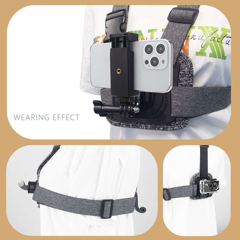 Nosač za prsa Sportska kamera Techsuit JX-002 za GoPro seriju, Siva