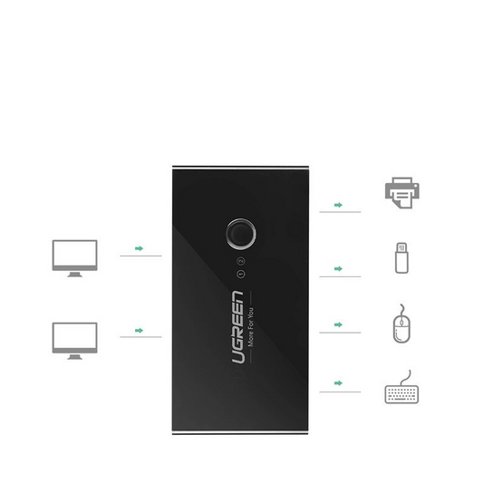 Switch USB UGREEN US216 (30768) Two Sharing Box New Version, 4 x USB-A 3.0, Crna