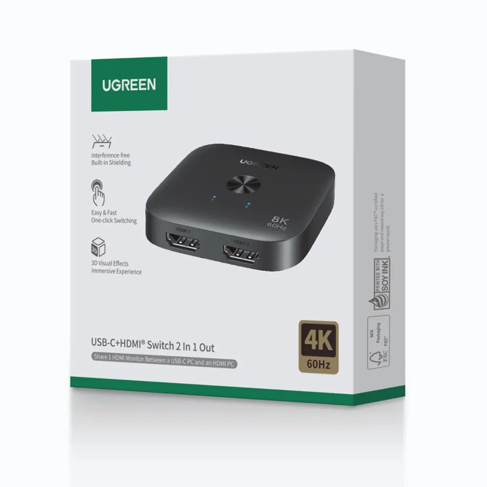 Switch Video HDMI UGREEN 65877, Crni