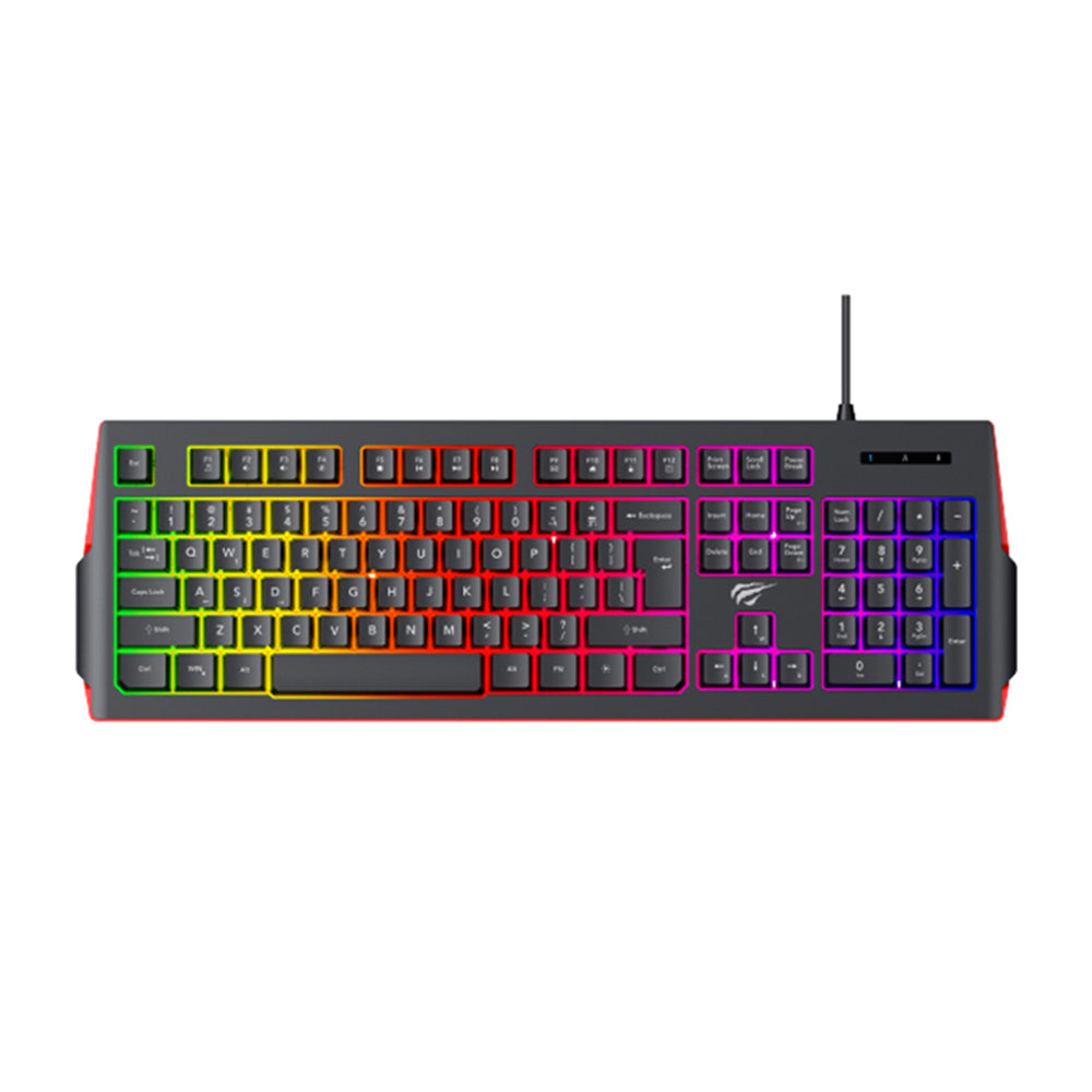 Gaming tipkovnica s kabelom USB HAVIT KB866L, RGB, 1.4m, Crna Crvena