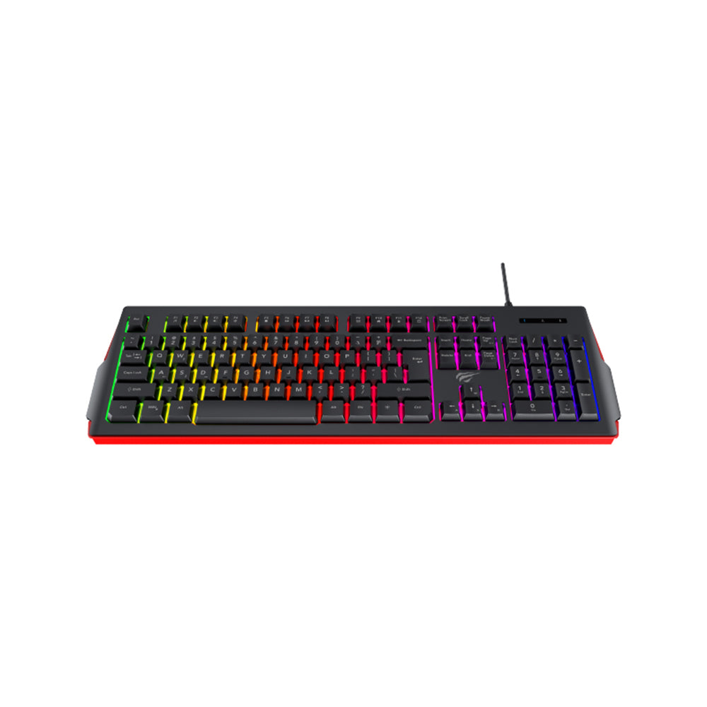 Gaming tipkovnica s kabelom USB HAVIT KB866L, RGB, 1.4m, Crna Crvena