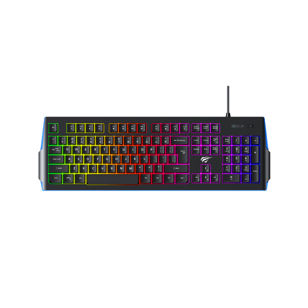 Gaming tipkovnica s kabelom USB HAVIT KB866L, RGB, 1.4m, Crna Crvena