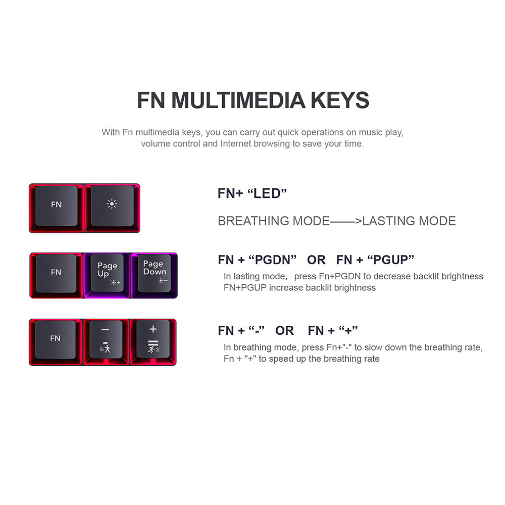 Gaming tipkovnica s kabelom USB HAVIT KB866L, RGB, 1.4m, Crna Crvena