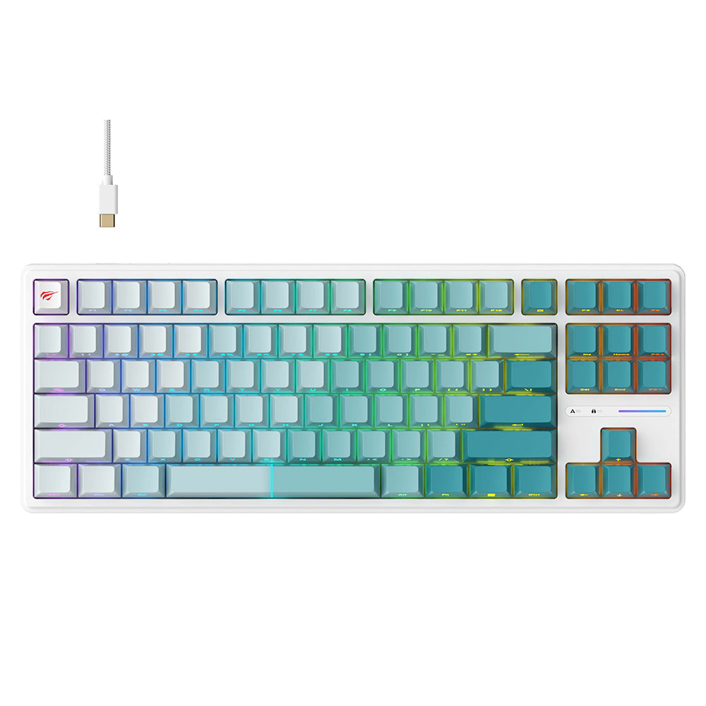 Gaming tipkovnica Wired USB HAVIT KB901L, RGB, 1.8m, Bijelo Zelena