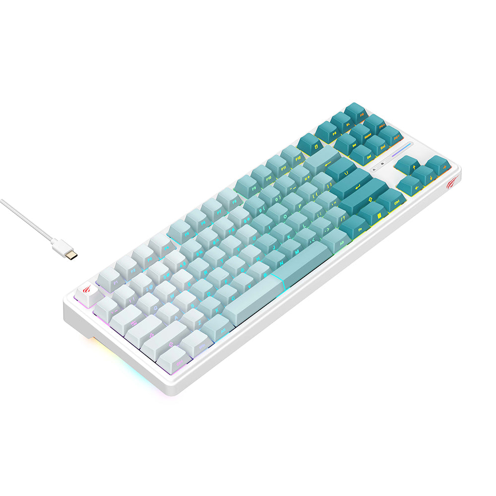 Gaming tipkovnica Wired USB HAVIT KB901L, RGB, 1.8m, Bijelo Zelena