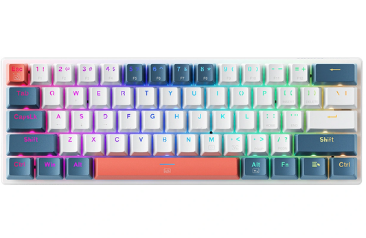 Gaming tipkovnica Wired USB Machenike K500-B61 Mechanical, RGB, Crveno pozadinsko osvjetljenje, Bijelo plava