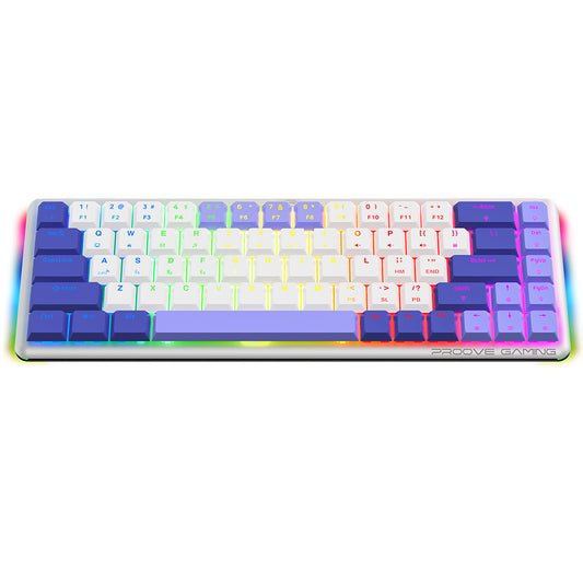 Bežična gaming tipkovnica Proove AFK, RGB, BT / Wi-Fi / Žičana, 1.5m, Bijela WKAFKEN22002