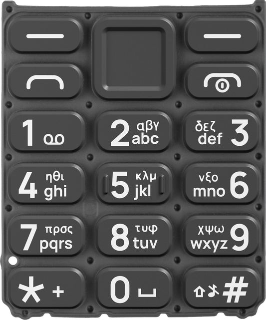 Grčka tipkovnica za HMD 105 / Nokia 105 (2024), crna