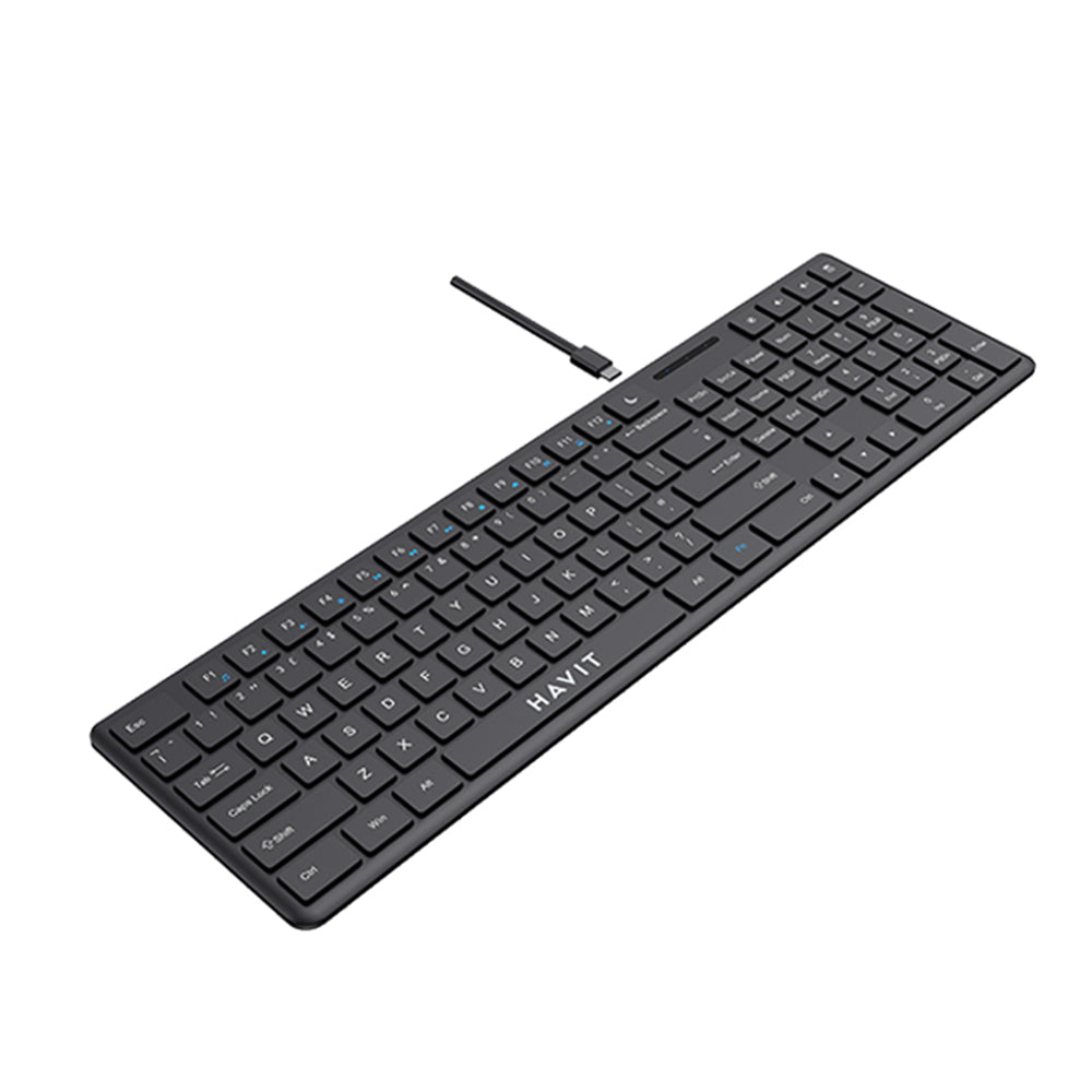 Tipkovnica Wired USB HAVIT KB252, USB-C, 1.5m, Crna