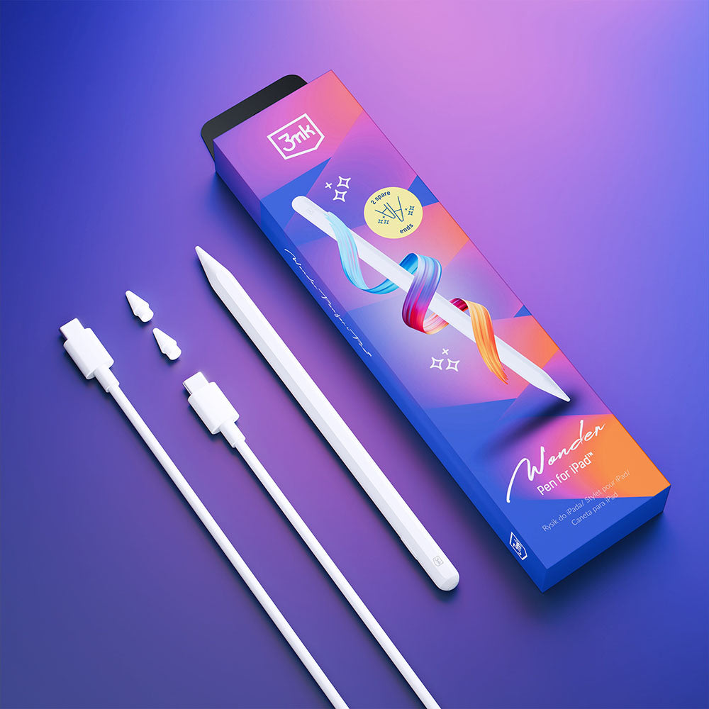 Touch Pen 3MK Wonder za Apple iPad, Aktivna Verzija, Bijela