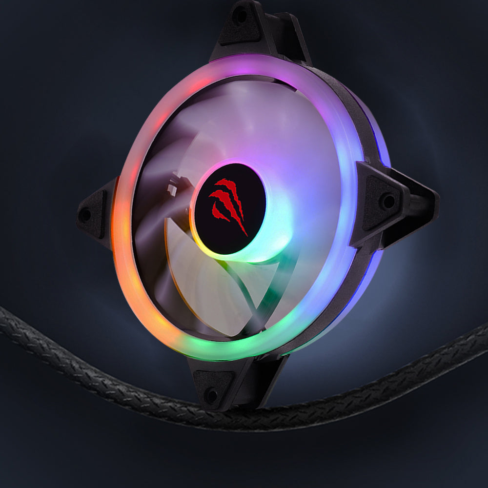 Ventilator HAVIT F2089, RGB, 1200RPM, 35dB, 1.32W, Crna