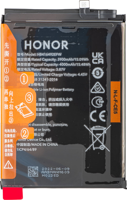 Baterija Honor X8 4G, HB416492EFW, Service Pack 2402AABM