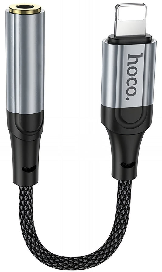 Audio adapter Lightning - 3.5mm HOCO LS36A, Sivi