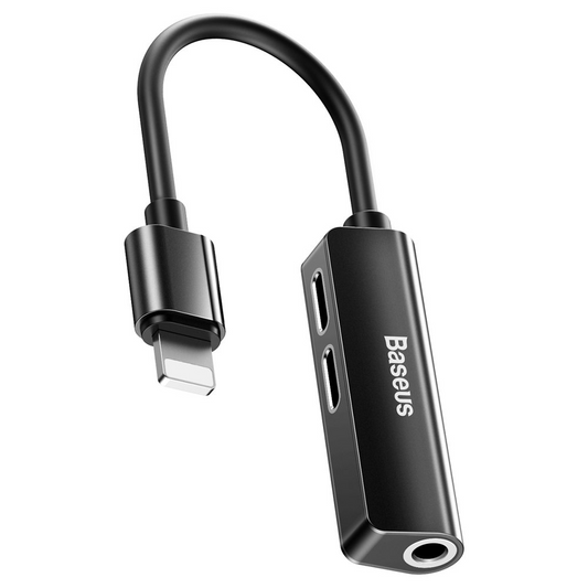 Audio adapter Lightning - Lightning / 3.5mm Baseus L52, Crna, Obnovljeno CALL52-01