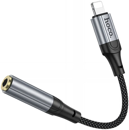Audio adapter Lightning - 3.5mm HOCO LS36A, Sivi