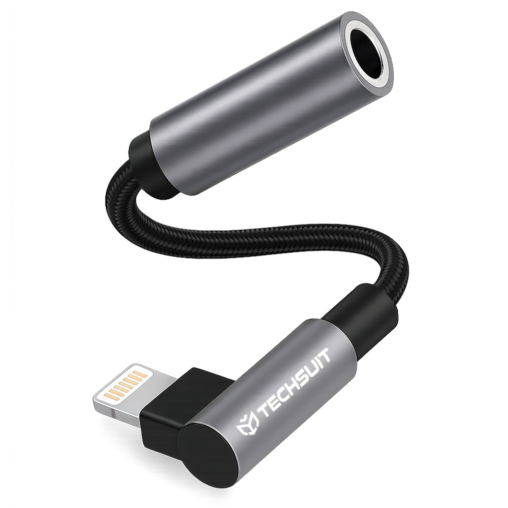 Audio Adapter Lightning - 3.5mm Techsuit AC6 MusicDox, Sivi
