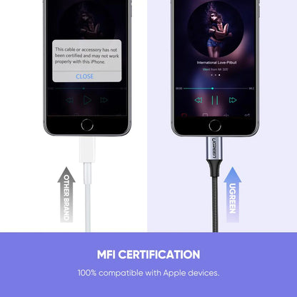 Audio Adapter Lightning - 3.5mm UGREEN US211 (30756), Crni