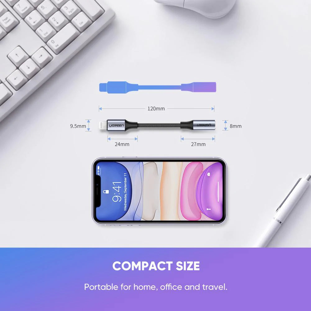 Audio Adapter Lightning - 3.5mm UGREEN US211 (30756), Crni