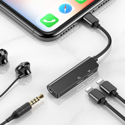 Audio adapter Lightning - Lightning / 3.5mm Baseus L52, Crna, Obnovljeno CALL52-01