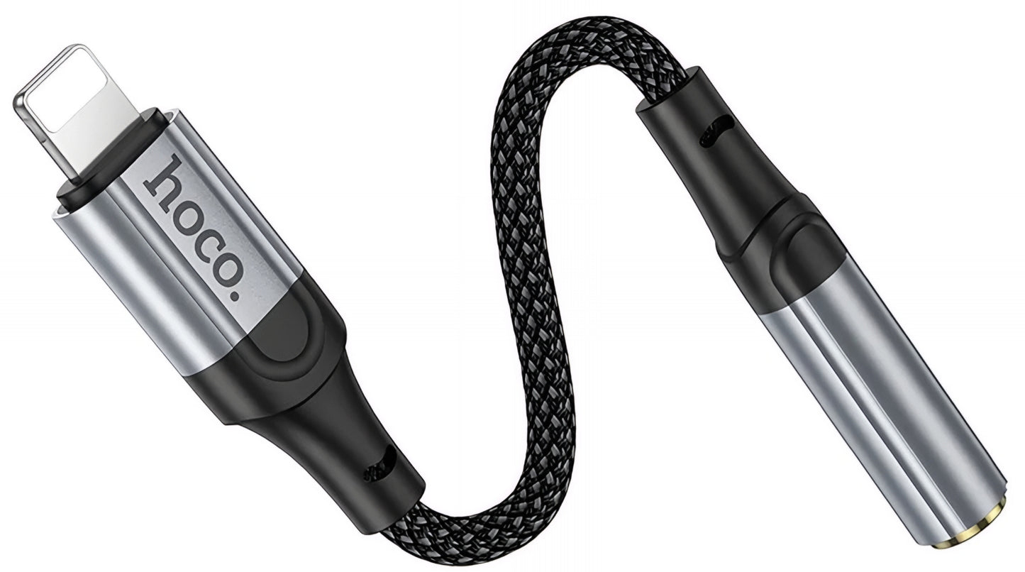 Audio adapter Lightning - 3.5mm HOCO LS36A, Sivi