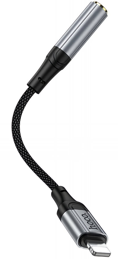 Audio adapter Lightning - 3.5mm HOCO LS36A, Sivi