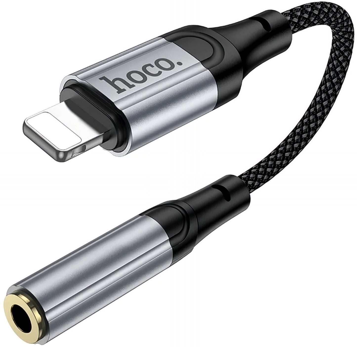 Audio adapter Lightning - 3.5mm HOCO LS36A, Sivi