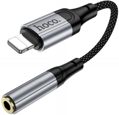 Audio adapter Lightning - 3.5mm HOCO LS36A, Sivi