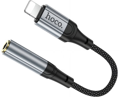 Audio adapter Lightning - 3.5mm HOCO LS36A, Sivi