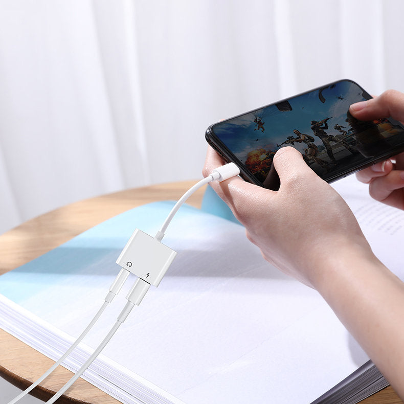Audio adapter Lightning - 2 x Lightning Joyroom S-Y104, Bijeli