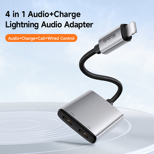 Audio Adapter Lightning - Lightning / Lightning McDodo CA-5560 Wales, Sivi