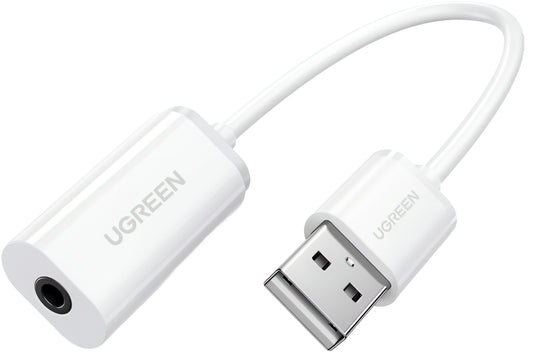 Audio Adapter UGREEN US206, USB-A - 3.5mm, Bijeli