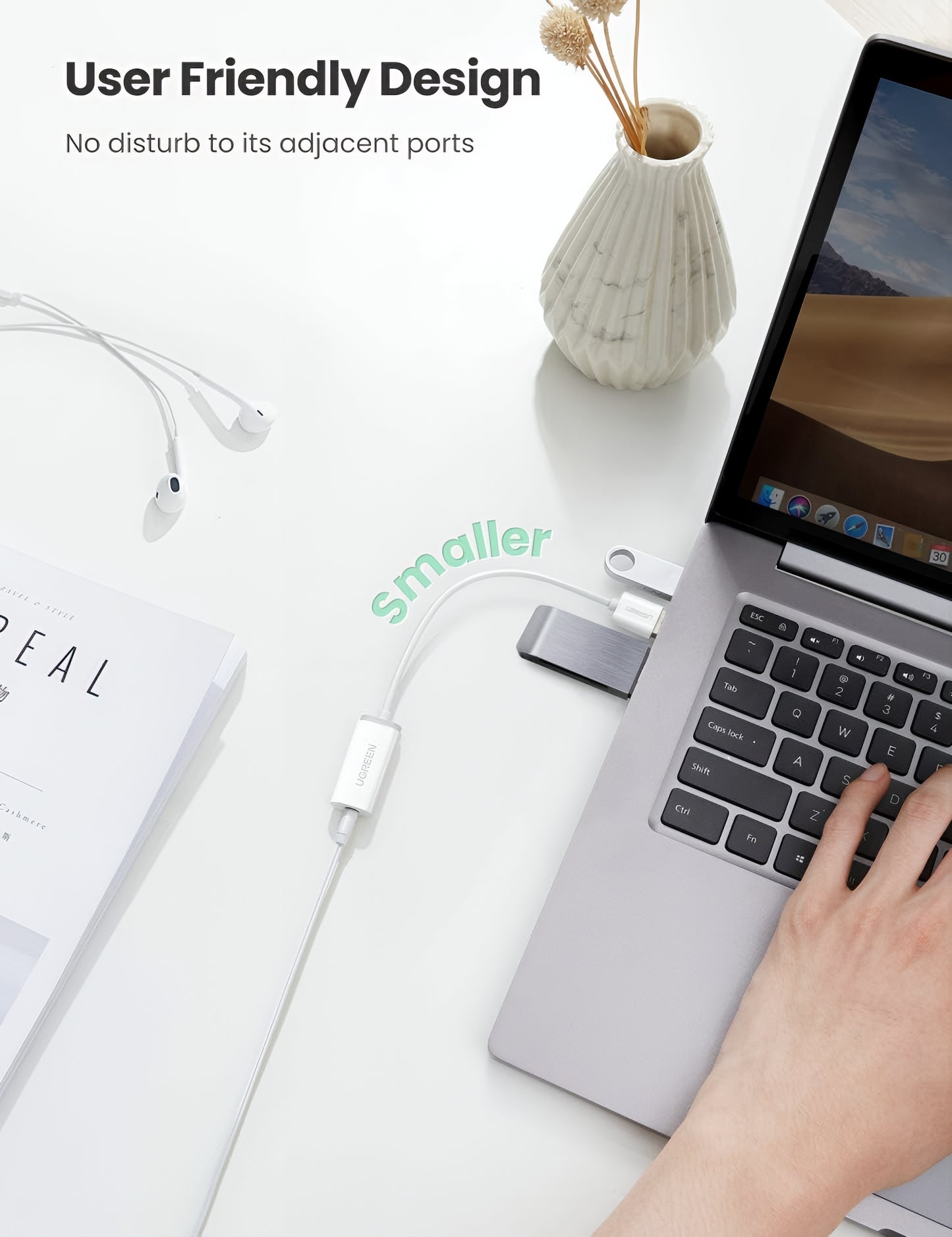 Audio Adapter UGREEN US206, USB-A - 3.5mm, Bijeli