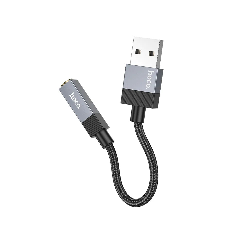 Audio adapter HOCO UPA32D, USB-A - 3.5mm, Crna