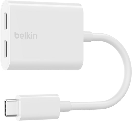 USB-C - USB-C / USB-C Belkin RockStar audio adapter, bijela F7U081btWH