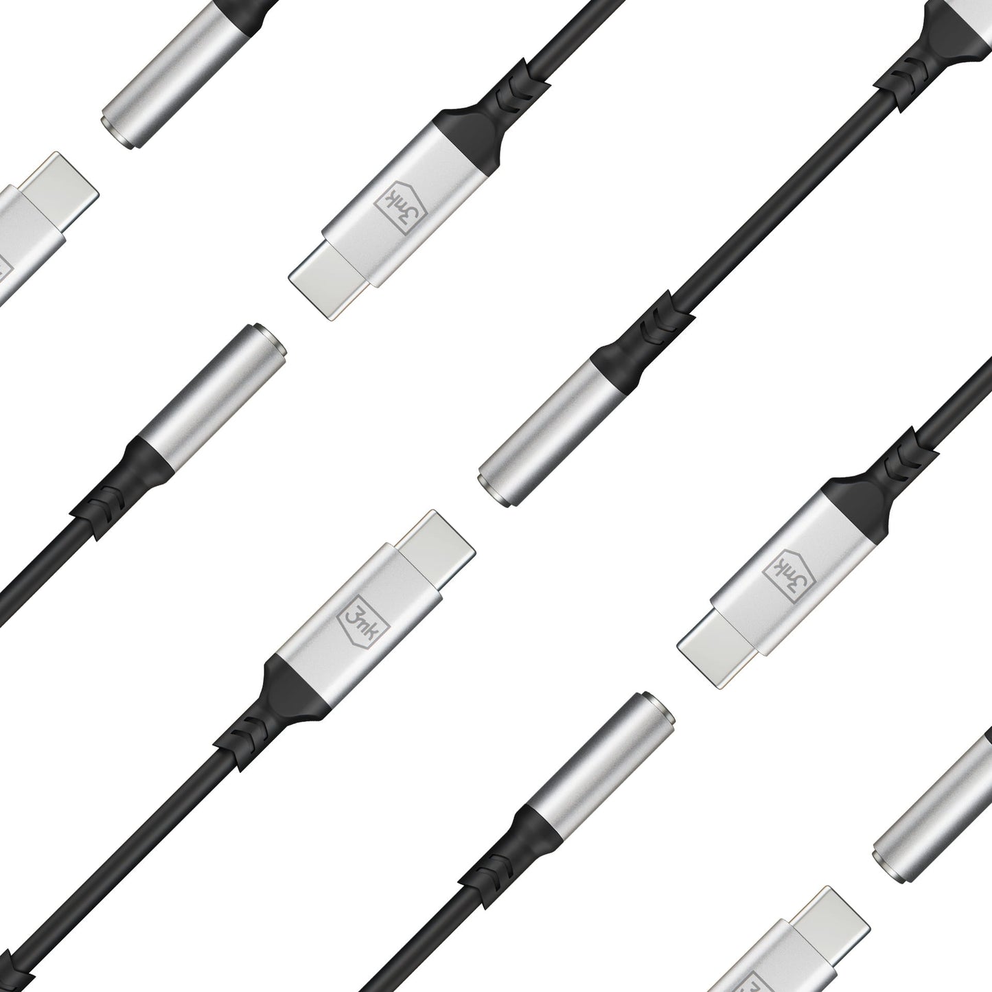 USB-C audio adapter - 3.5mm 3MK, Srebrni