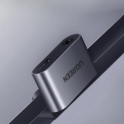 Audio adapter USB-C - 3.5mm / USB-C UGREEN CM193, sivi